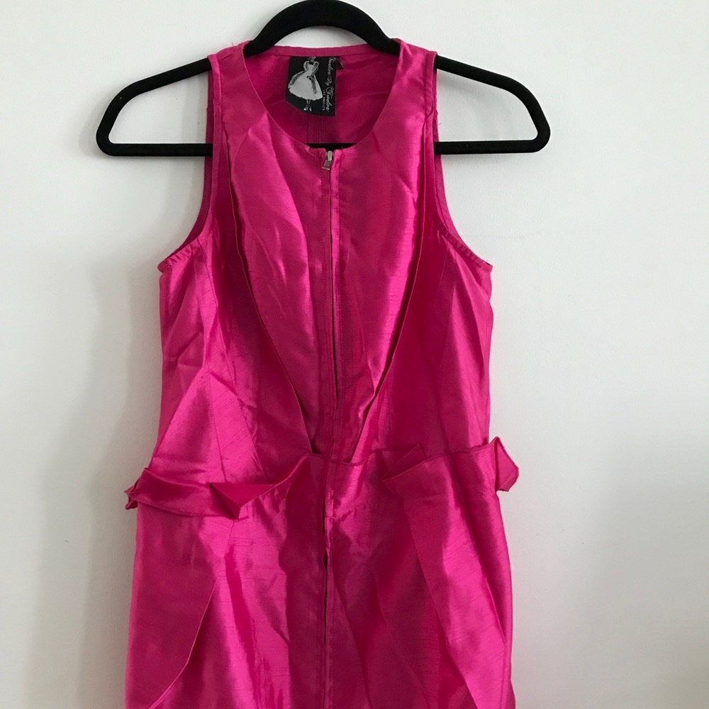 Small hot pink zip up dress